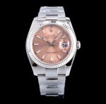 Swiss Rolex ár Datejust Stainless Steel Oyster Salmon Dial Watch 36mm